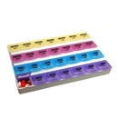Apex 7-Day Medi Planner with 28 Color-Coded Compartments for Weekly Pill Management, Assorted Colors
