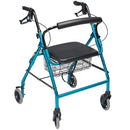 Graham-Field Lumex Wide-Frame Rollator, Aqua, 350 lbs Capacity