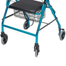 Graham Field Lumex Wide-Frame Rollator in aqua color, sturdy design, 350 lbs weight capacity, durable. Moovkart