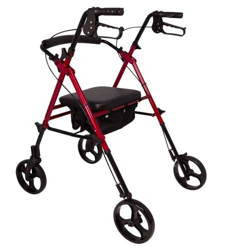ProBasics Height Adjustable Rollator with 8 Inch Wheels, Burgundy