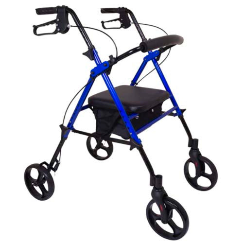 ProBasics Height Adjustable Aluminum Rollator With 8 Inches Wheels, Blue