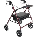 ProBasics Bariatric Rollator with 8 Inch Wheels, Burgundy padded seat heavy-duty mobility aid. Moovkart