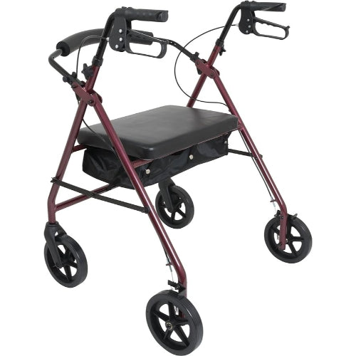 ProBasics Bariatric Rollator with 8 Inch wheels, Burgundy