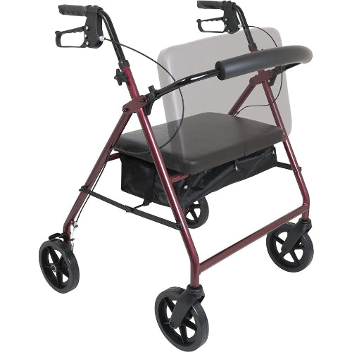 ProBasics Bariatric Rollator with 8 Inch wheels, Burgundy