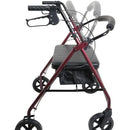 ProBasics Bariatric Rollator with 8 Inch Wheels and Padded Seat for Heavy Duty Mobility, Burgundy