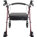 ProBasics Bariatric Rollator with 8 Inch Wheels and Padded Seat for Heavy Duty Mobility, Burgundy