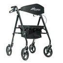ProBasics Aspen Aluminum Folding Rollator with Seat, black rollator walker, 8-inch wheels. Moovkart