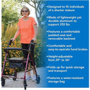ProBasics Junior Rollator with 6 Inch Wheels, Burgundy foldable design with storage pouch. Moovkart