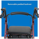 ProBasics Junior Rollator with 6 Inch Wheels, Lightweight Aluminum Frame and Height Adjustable, Burgundy