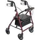 ProBasics Junior Rollator with 6 Inch Wheels, Burgundy height-adjustable lightweight frame. Moovkart
