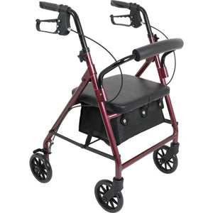 ProBasics Junior Rollator with 6 Inch Wheels, Lightweight Aluminum Frame and Height Adjustable, Burgundy
