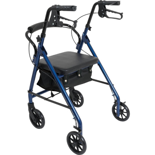 ProBasics Junior Rollator with 6 Inches Wheels, 250 Pound Weight Capacity, Blue