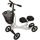 Roscoe Medical Deluxe Knee Scooter with 8 Inch Wheels and Padded Platform for Support, White