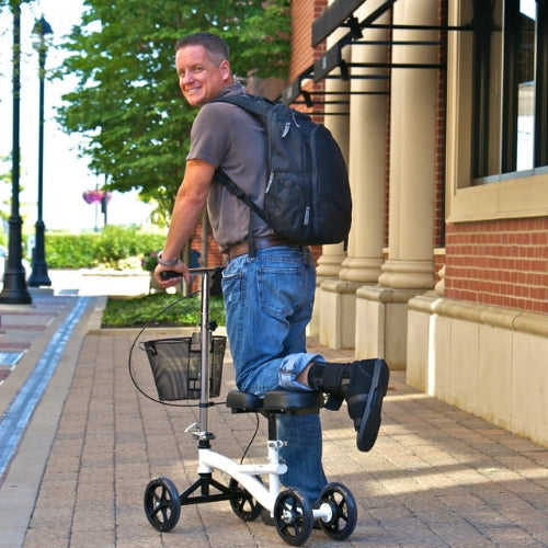 Roscoe Medical Deluxe Knee Scooter, White