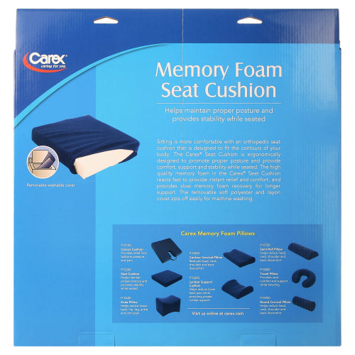 Carex Memory Foam Seat Cushion, Navy Blue