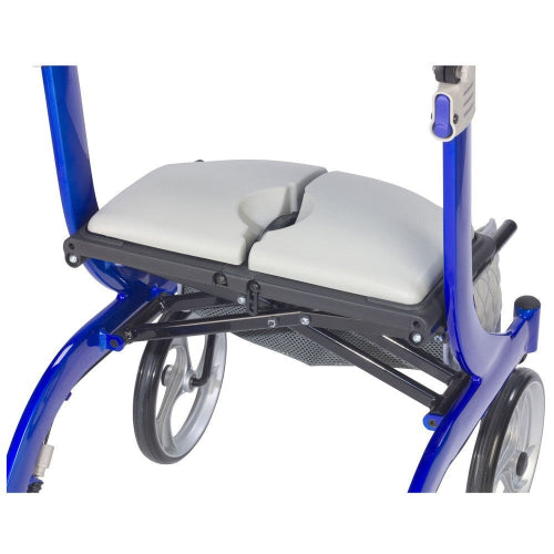 Drive Medical Nitro DLX Rollator, Firm Foam Seat, Blue