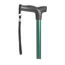 Drive Medical T Handle Comfort Grip Cane, Adjustable Height, Aluminum with Strap, Forest Green