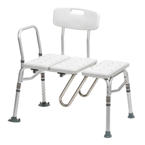 Drive Medical Splash Defense Transfer Bench with U-Shape Cut-Out and Adjustable Height Legs
