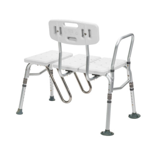 Drive Medical Splash Defense Transfer Bench with U-Shape Cut-Out and Adjustable Height Legs