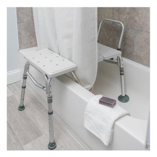 Drive Medical Splash Defense Transfer Bench with U-Shape Cut-Out and Adjustable Height Legs