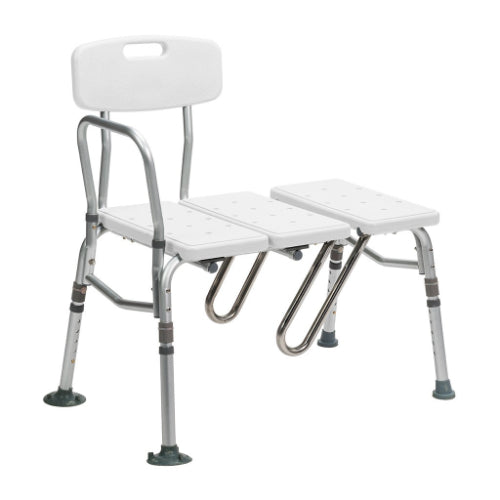 Drive Medical Splash Defense Transfer Bench with U-Shape Cut-Out and Adjustable Height Legs