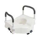 Drive Medical PreserveTech Secure Lock Raised Toilet Seat with Armrests for Enhanced Stability and Comfort. Moovkart