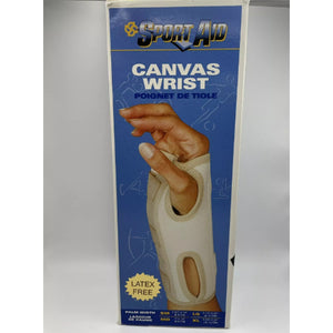 Sport Aid Canvas Wrist Brace with Adjustable D-Ring Closures for Support, Fits Left or Right Hover
