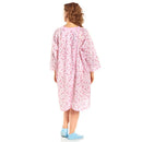 Salk Snapwrap Reusable Patient Gown with Shoulder Snaps Pink Rosebud. Moovkart