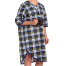 Salk Thermagown Blue/Green Plaid patient gown with flannel-like brushed polyester for warmth, Moovkart