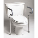 Medline Toilet safety frame with adjustable height and width for elderly users to assist with secure and comfortable bathroom transfers. Moovkart