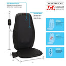 ObusForme Deep Kneading Shiatsu Massage Cushion with Heat, Full Back Coverage, Remote Control