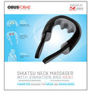 ObusForme Shiatsu and Vibration Neck Massager with Heat Therapy, Adjustable Flex Handles