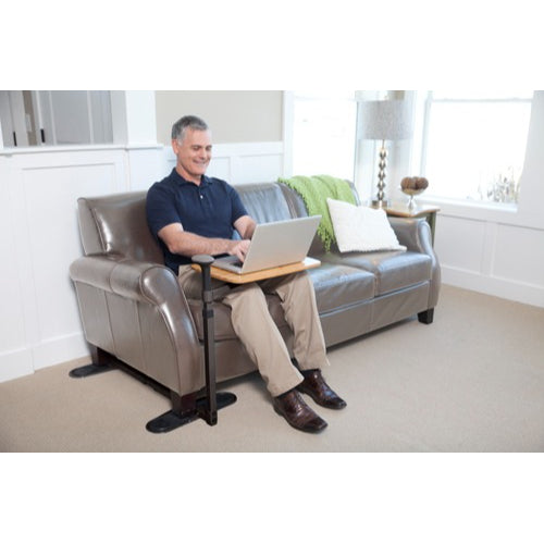 Stander Omni Tray adjustable support handle with bamboo tray for seniors’ daily mobility and convenience. Moovkart