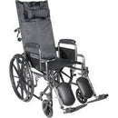 Drive Medical Headrest Assembly with Posts and Upholstery for Silver Sport 16, Reclining Back, Detachable Desk Arms