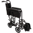 ProBasics Aluminum Lightweight Transport Wheelchair, 19-Inch Seat Width, Swing-Away Footrests, Black