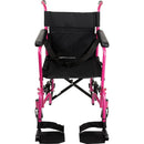 ProBasics Aluminum Transport Chair 8 Inch Wheels, Pink, ergonomic design for comfort. Moovkart