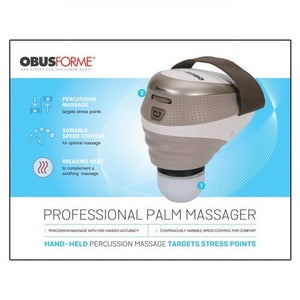 ObusForme Professional Palm Massager, Percussion Massage with Heat and Adjustable Speed Hover
