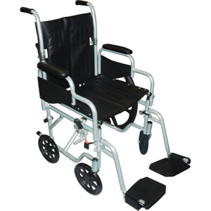 Drive Medical Poly Fly Lightweight Wheelchair/ Transport Combo Chair with 18 Inches Seat Width Hover