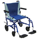 Drive Medical Aluminum Transport Chair, 19-Inch Seat Width, Blue Frame and Upholstery