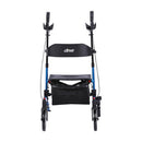 Drive Medical Elevate Upright Walker with Forearm Pads and Large Wheels for Stability, Blue