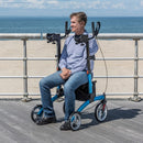 Drive Medical Elevate Upright Walker with Forearm Pads and Large Wheels for Stability, Blue