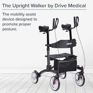 Drive Medical Elevate Upright Walker, Gray, 300 lbs Capacity Hover