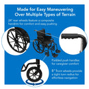 ProBasics K1 Lightweight Wheelchair portable, durable wheelchair with flip-back arms and footrests. Moovkart