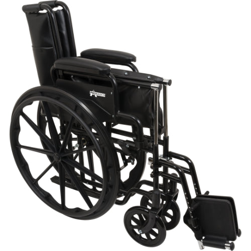ProBasics K1 Lightweight Wheelchair 20 x16 Inches Seat Flip Back Detachable Arms And Elevating Leg Rests