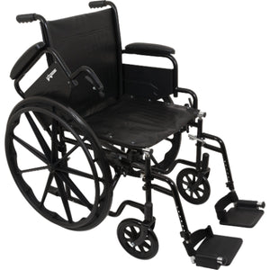 ProBasics K1 Lightweight Wheelchair with Flip-Back Armrests and Swing-Away Footrests, 20 x 16  Inches Seat