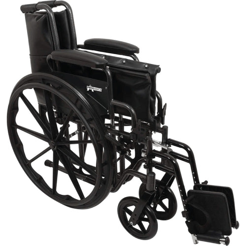 ProBasics K2 Standard Hemi Wheelchair, 20 x 16 Inch Seat, Removable Desk Arms, Swing-Away Footrests