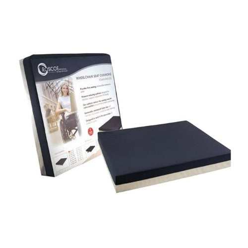 Roscoe Medical Wheelchair Cushion Foam with Nylon Cover, 16 x 16 x 3 Inches