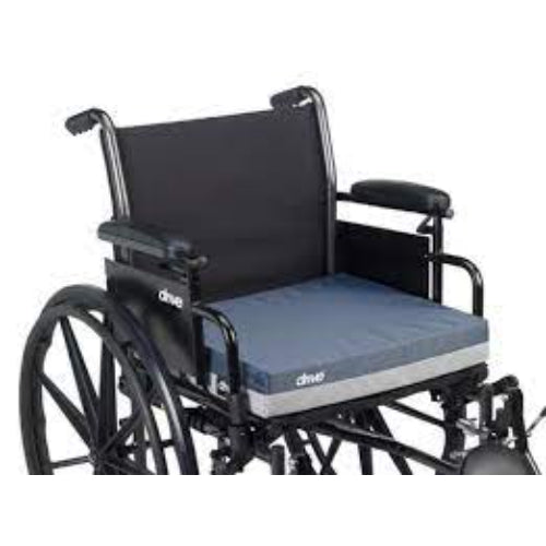 Roscoe Wheelchair Cushion Foam with Nylon Cover, Navy/Gray 16x16x3