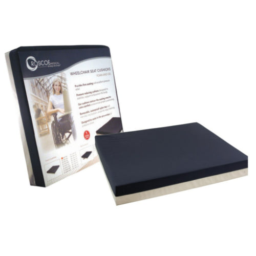 Roscoe Medical Wheelchair Cushion Foam with Nylon Cover, 18 x 16 x 3 Inches