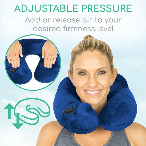 Vive Health Inflatable Neck Pillow, Blue